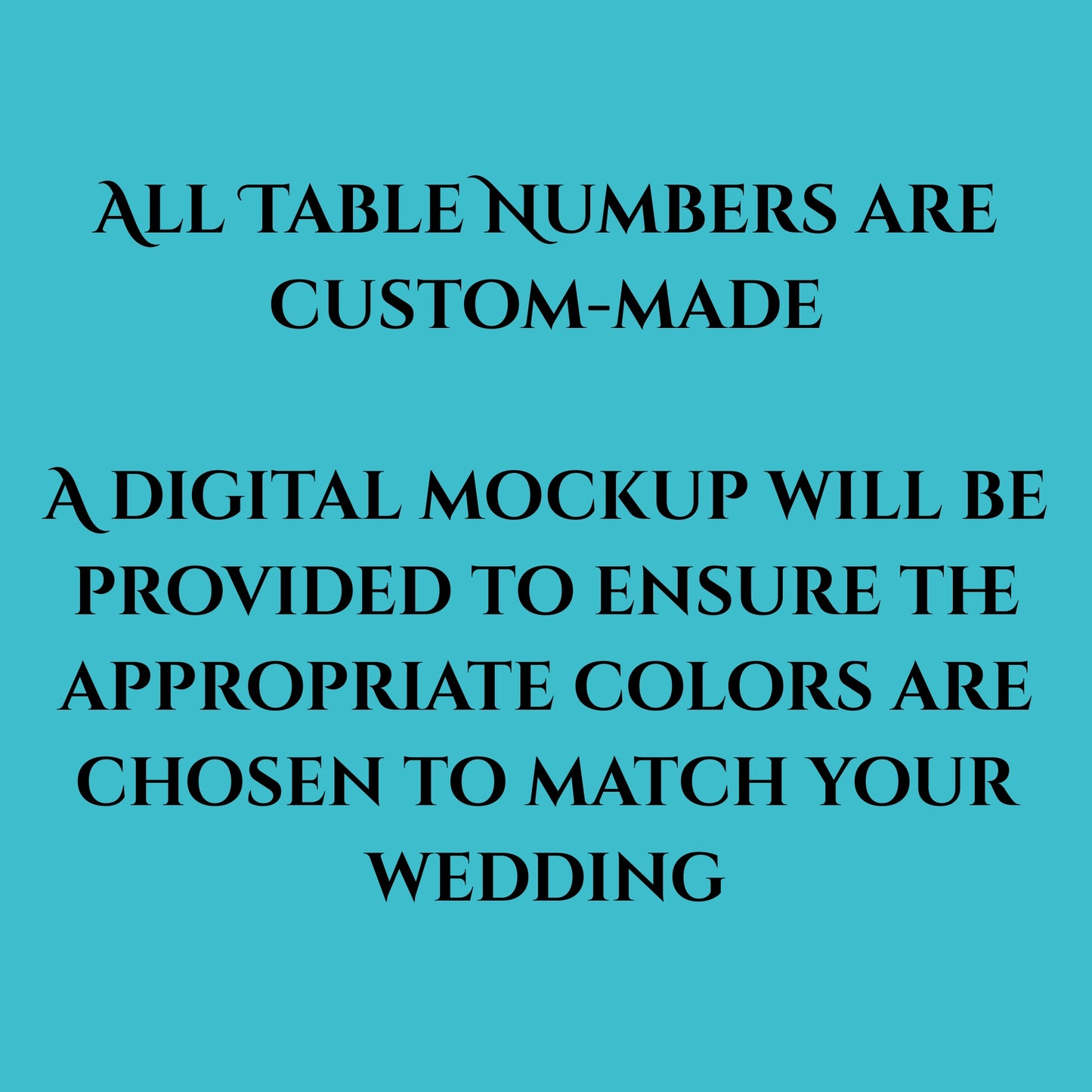 Wedding Table Numbers