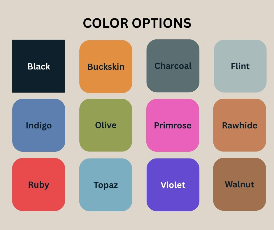 Color swatches for koozie color options