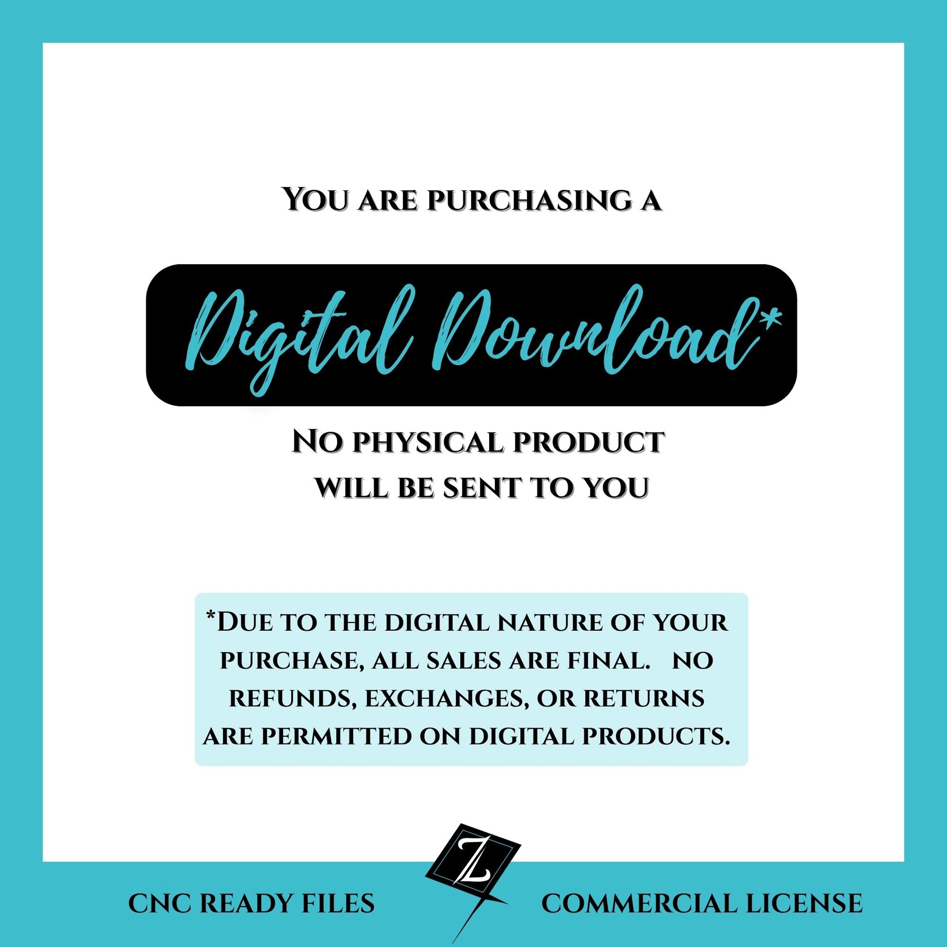 This is a digital download.  No physical products will be shipped to you.  Due to the digital nature of your purchase, all sales are final. No refunds are permitted on digital products.
