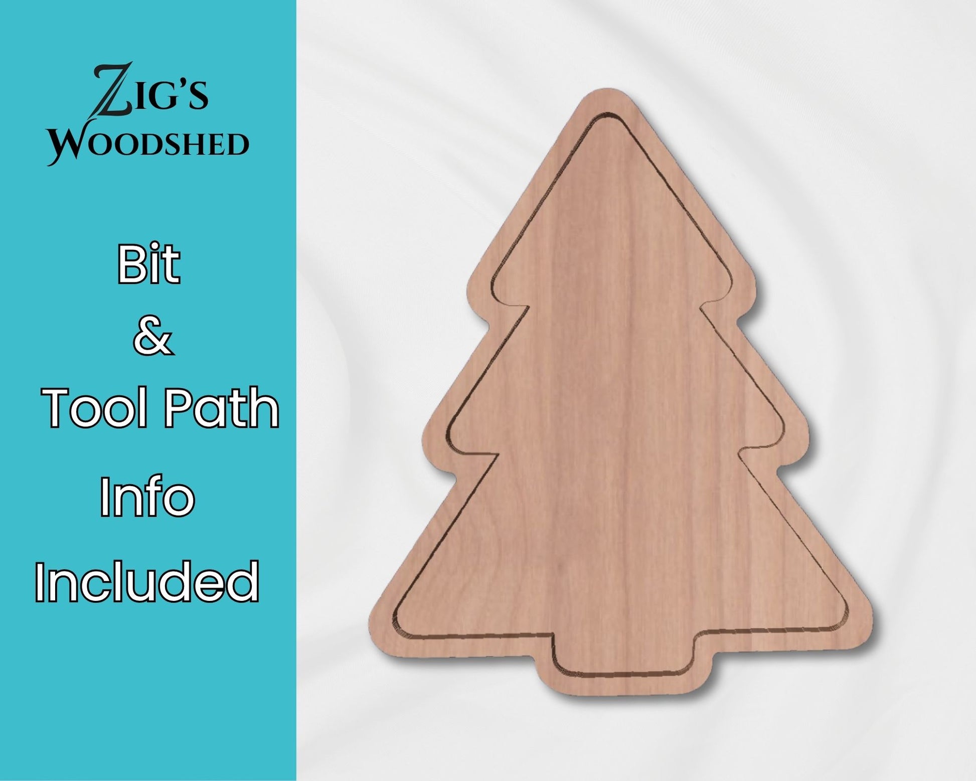 Digital download for Christmas Tree Tray to be cut on a CNC machine.  Bit & tool path recommendations included.