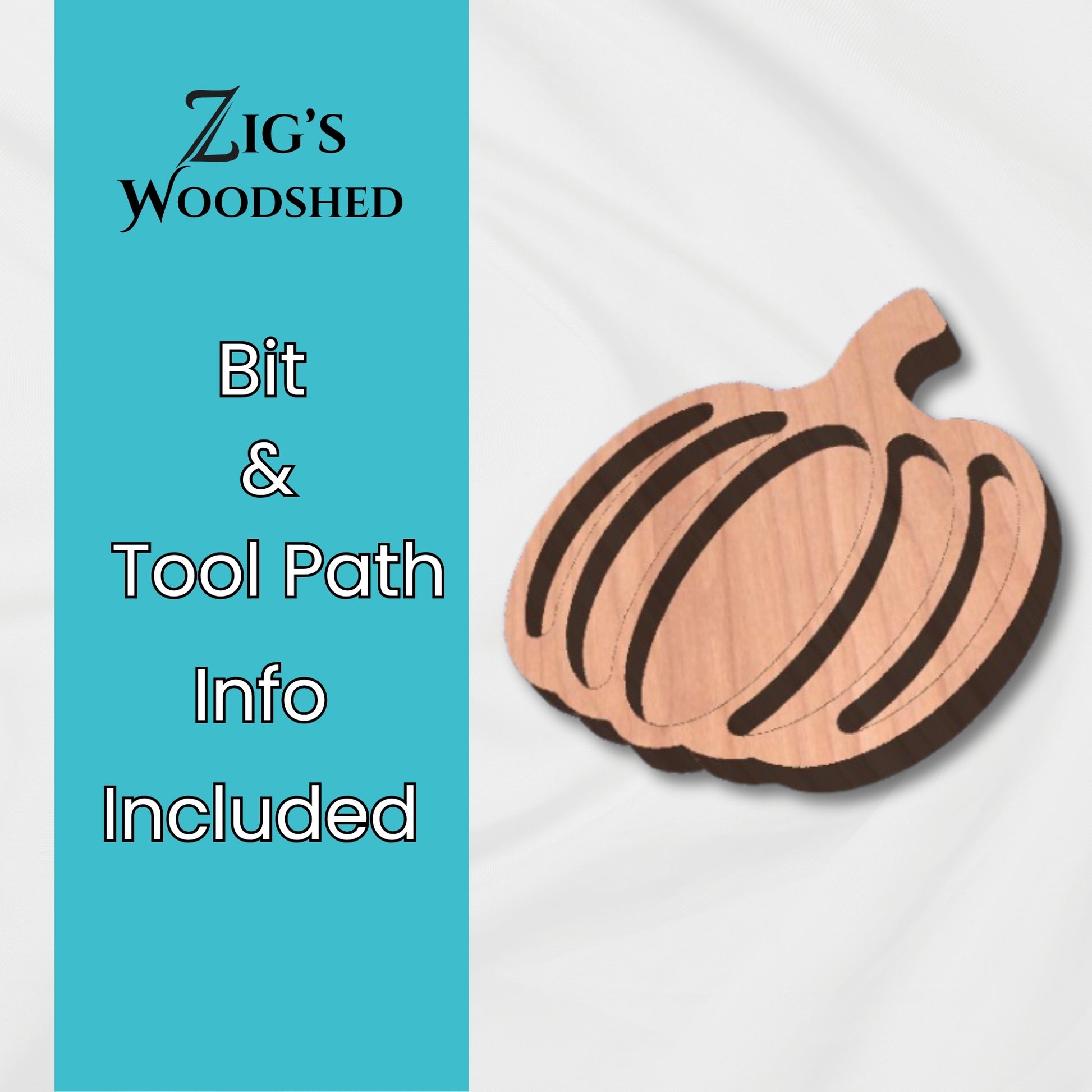 Digital download Large Pumpkin tray CNC file shown made with wood on a white background.  Bit and tool path recommendations included.