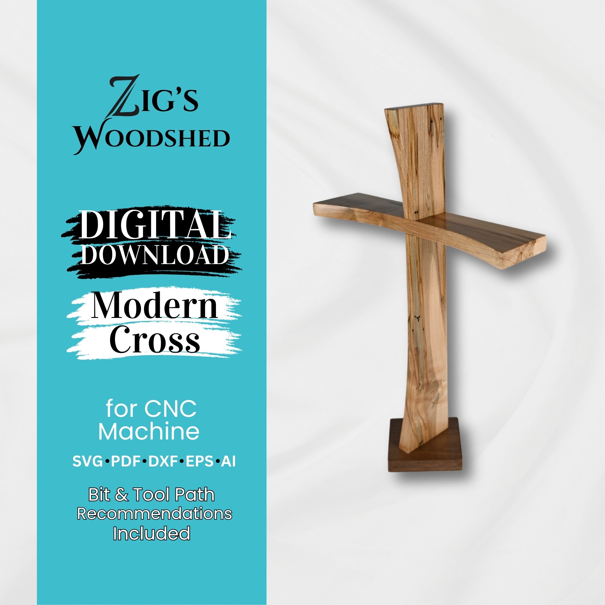 Modern Cross CNC File - DIGITAL DOWNLOAD – Zig's Woodshed