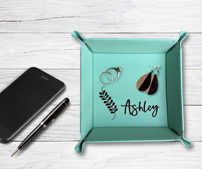 Personalized Leatherette Catch-All Tray