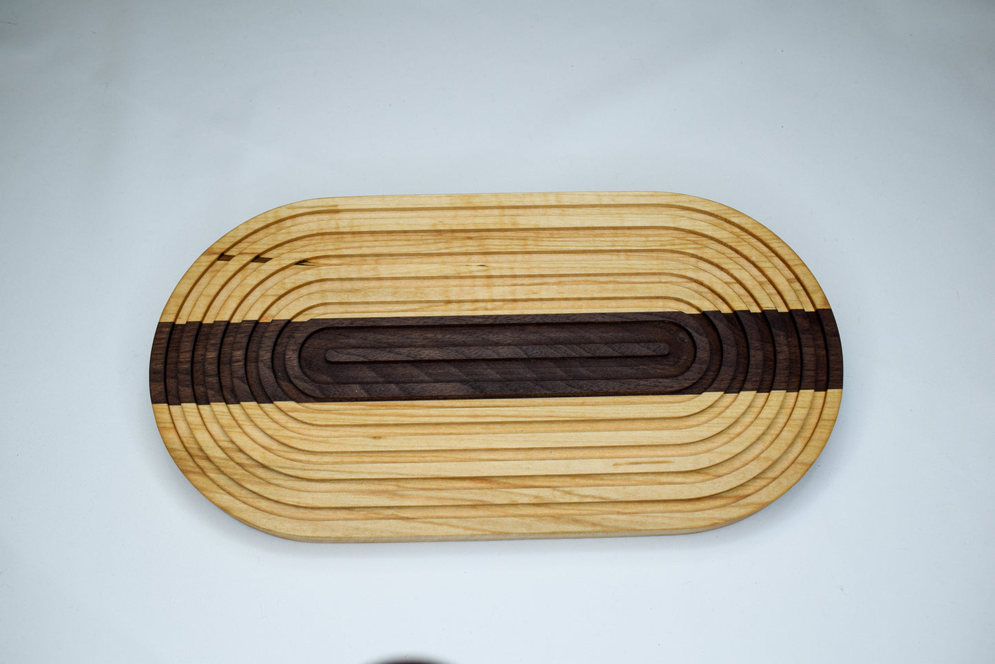 Handmade woodworking gift bread board. Made of domestically sourced hardwoods. 