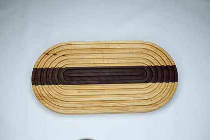 Handmade woodworking gift bread board. Made of domestically sourced hardwoods. 