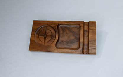 A perfect gift for the cigar lover in your life. Treat them to this handcrafted tray used to hold a rocks glass, treat, and cigar.