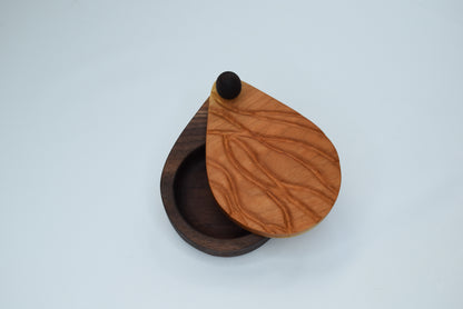 Handmade woodwork salt cellar made of cherry wood.