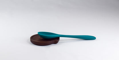 Dark walnut wood spoon rest, handmade in Georgia. 