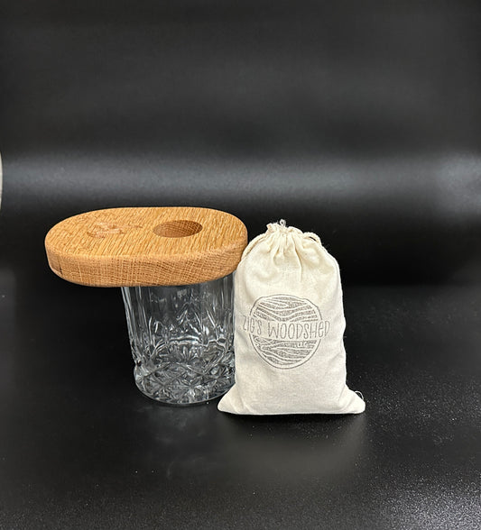 Smoke your whiskey with this handmade whiskey smoker. Handcrafted out of white oak.