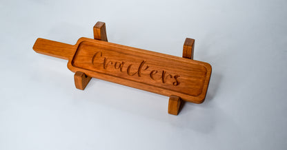 Handmade cracker tray locally made in Georgia with Cherry wood.
